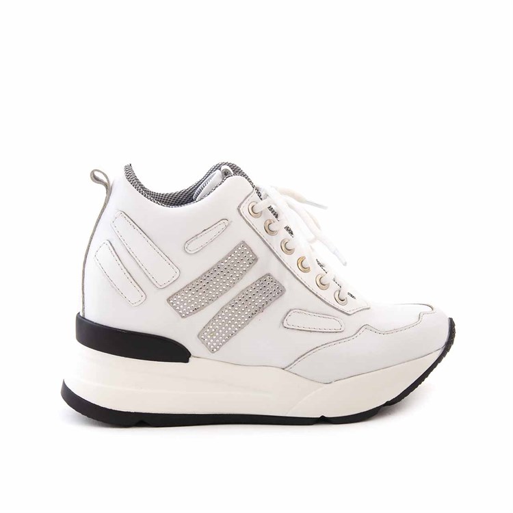 Rouge Deri Beyaz Dolgu Topuklu Kadın Spor & Sneaker 8-210 Kemal Tanca